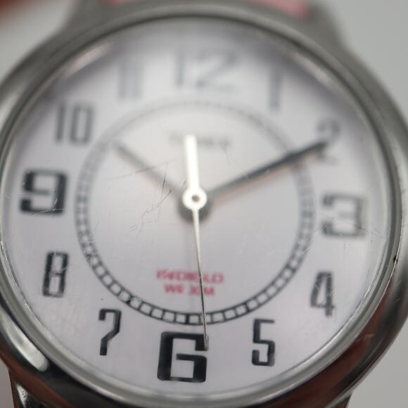 Timex Womens Pink Indiglo Light Easy Read Watch 25mm Dial Leather w New Battery - Picture 9 of 16